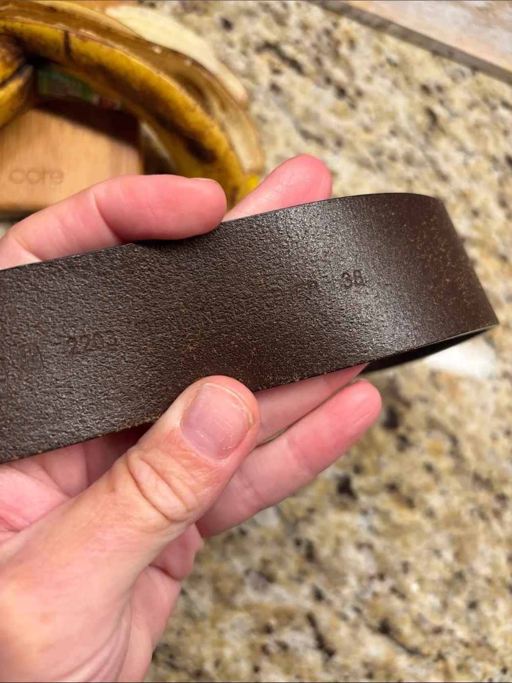 Genuine Brown Leather Men’s Belt - Stitched Detail